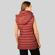 Chaleco largo capitonado para mujer con capucha desmontable Greenlander - Greenlander