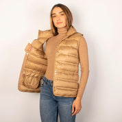 Chaleco Para Mujer Capitonado De Pluma Y Cuello Alto - Greenlander