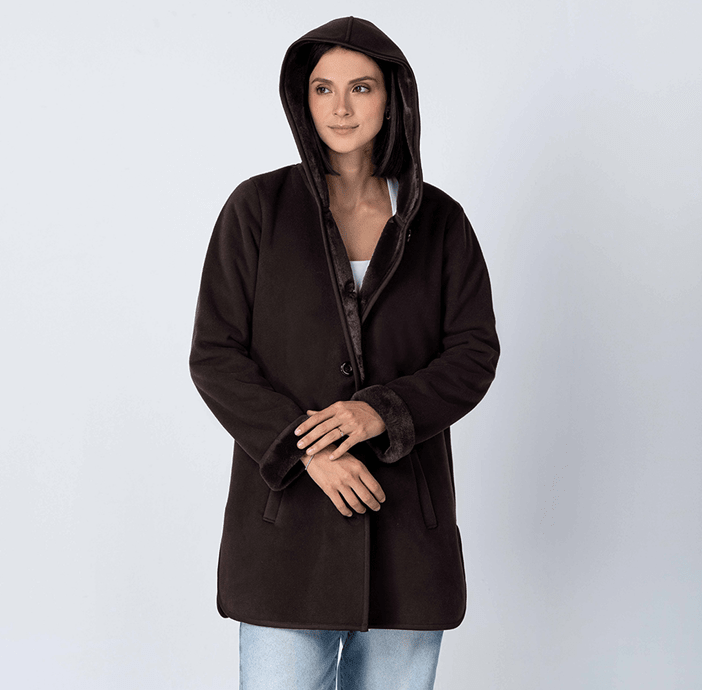 Chamarra Abrigo Fleece para Mujer con Gorro y Forro Afelpado | Greenlander - Greenlander