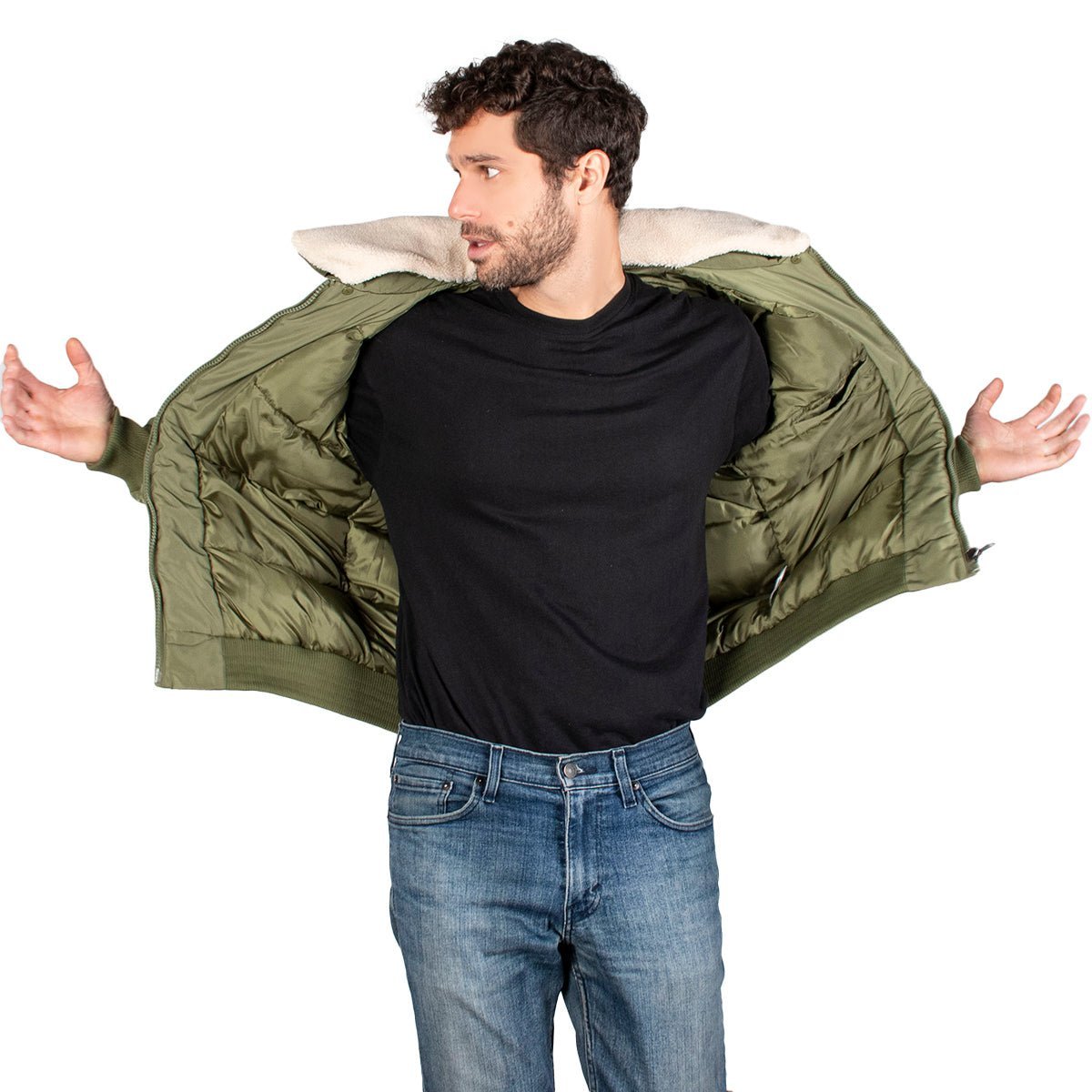 Chamarra Bomber Cuello Desmontable Hombre Greenlander - The Original Greenlander