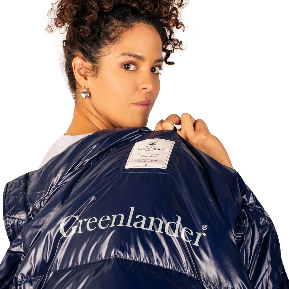 Chamarra Capitonada Brillosa De Pluma Mujer - The Original Greenlander