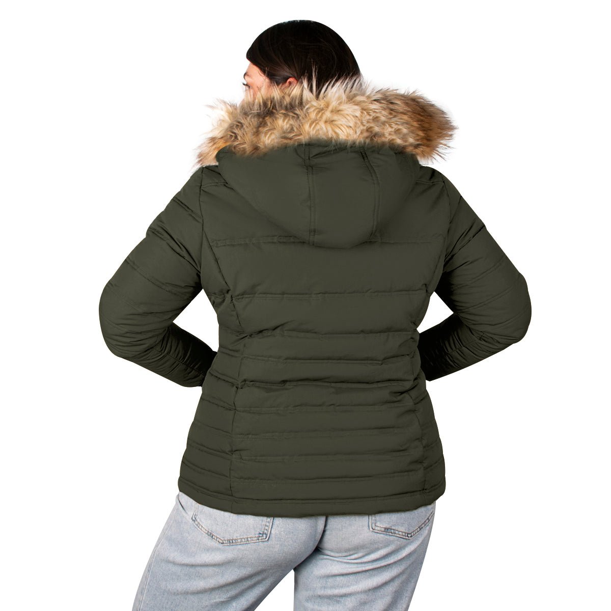 Chamarra Capitonada Con Gorro Desmontable de Peluche Greenlander Mujer Plus Size - The Original Greenlander