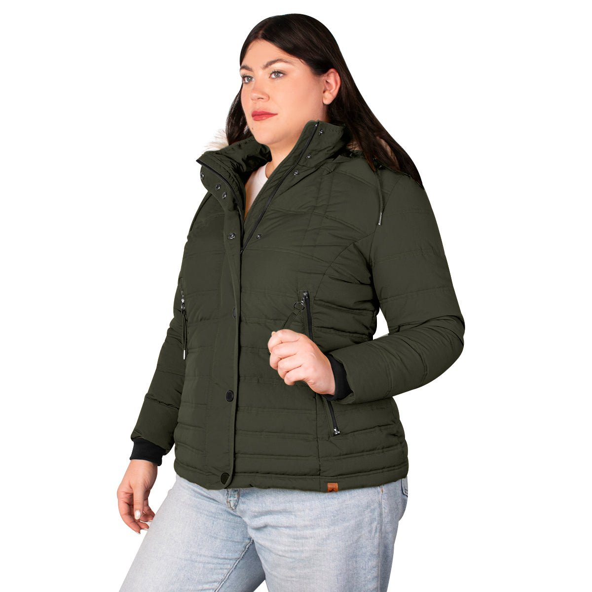 Chamarra Capitonada Con Gorro Desmontable de Peluche Greenlander Mujer Plus Size - The Original Greenlander