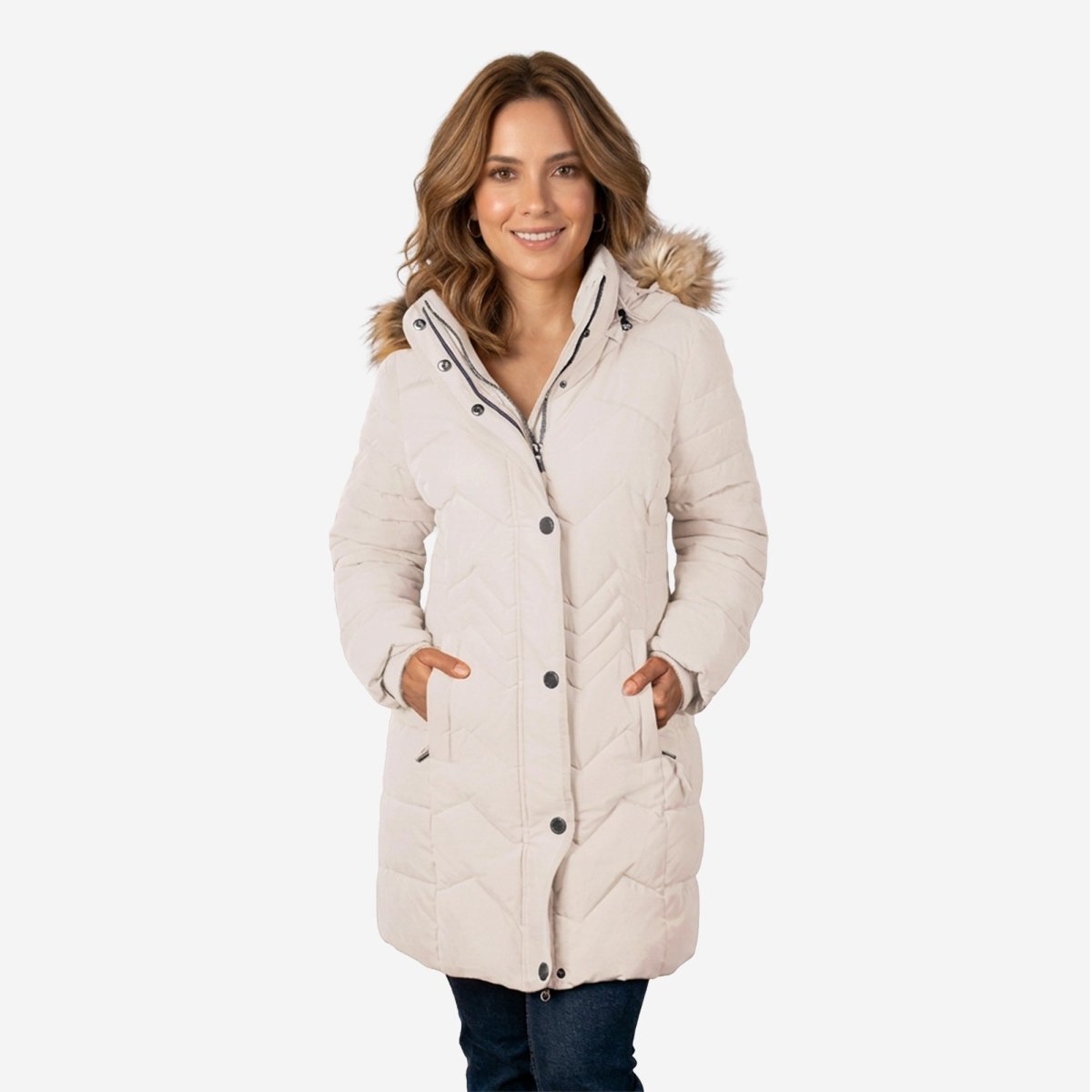 Chamarra Capitonada Con Gorro Desmontable para Mujer - Greenlander