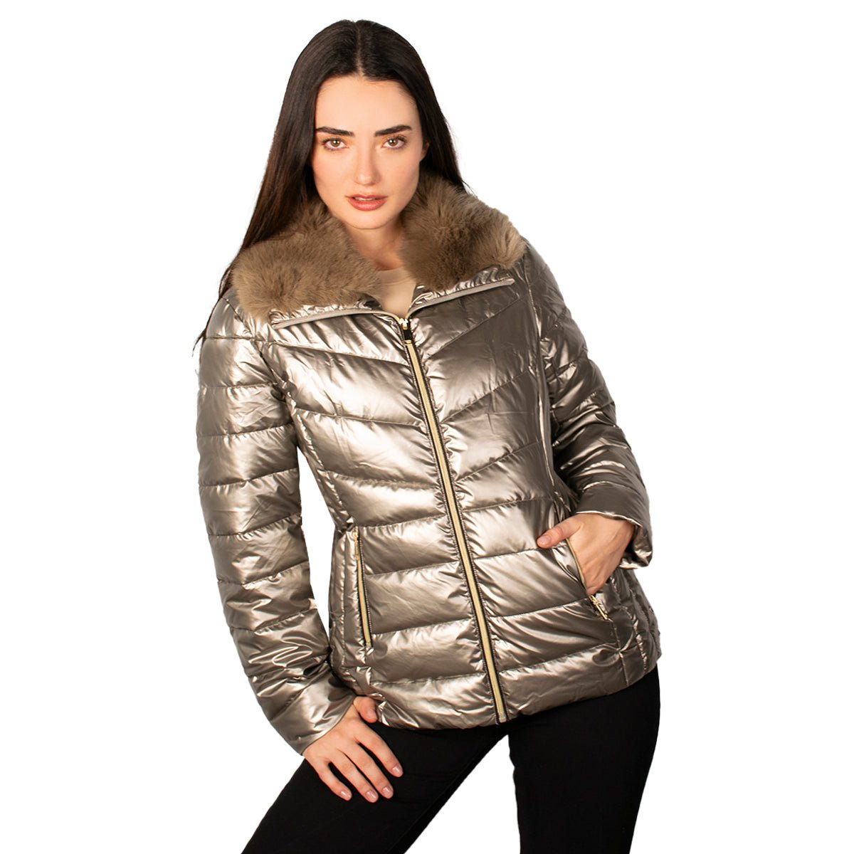 Chaqueta brillante mujer best sale