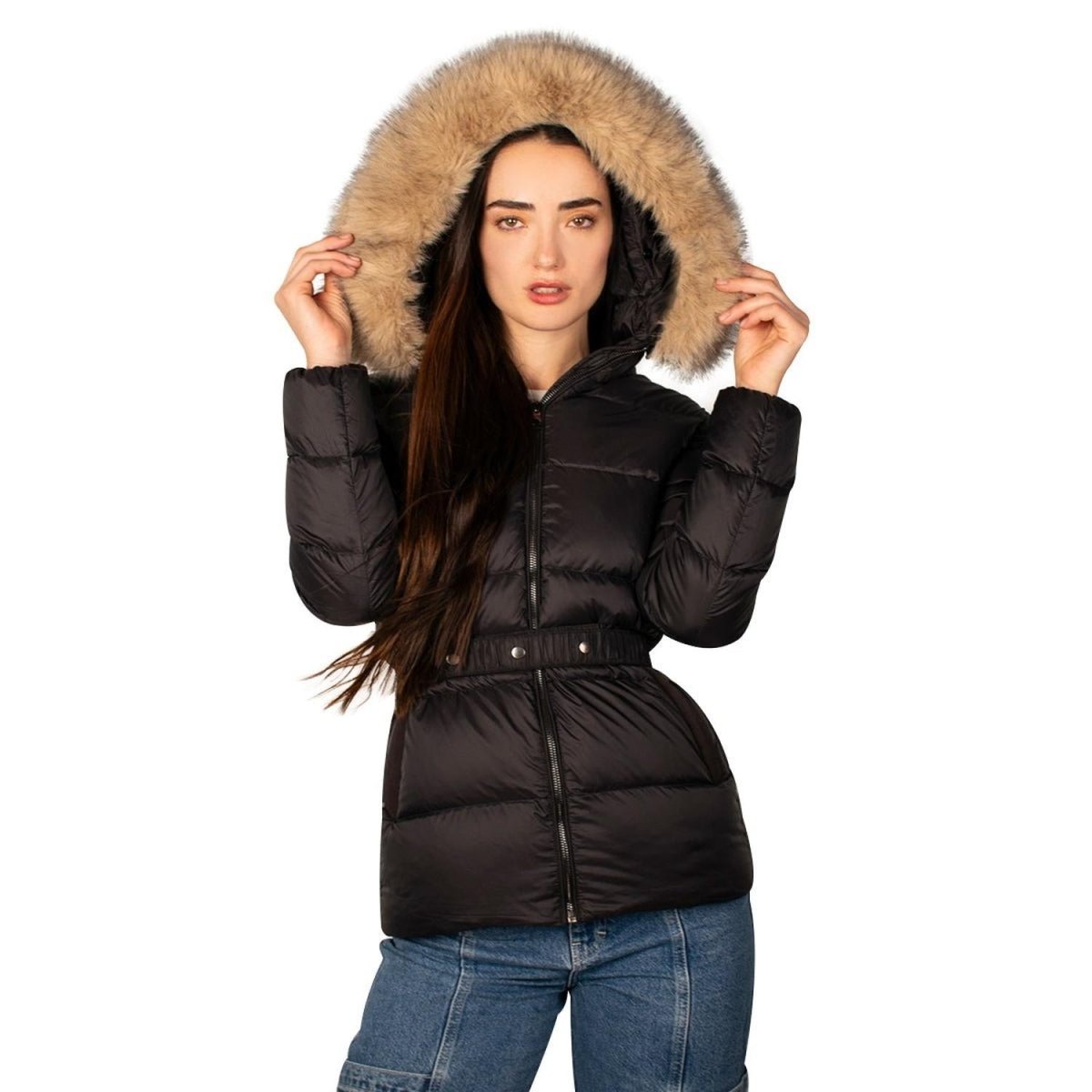 Chamarra Capitonada De Pluma Con Cuello Fur Mujer - Greenlander