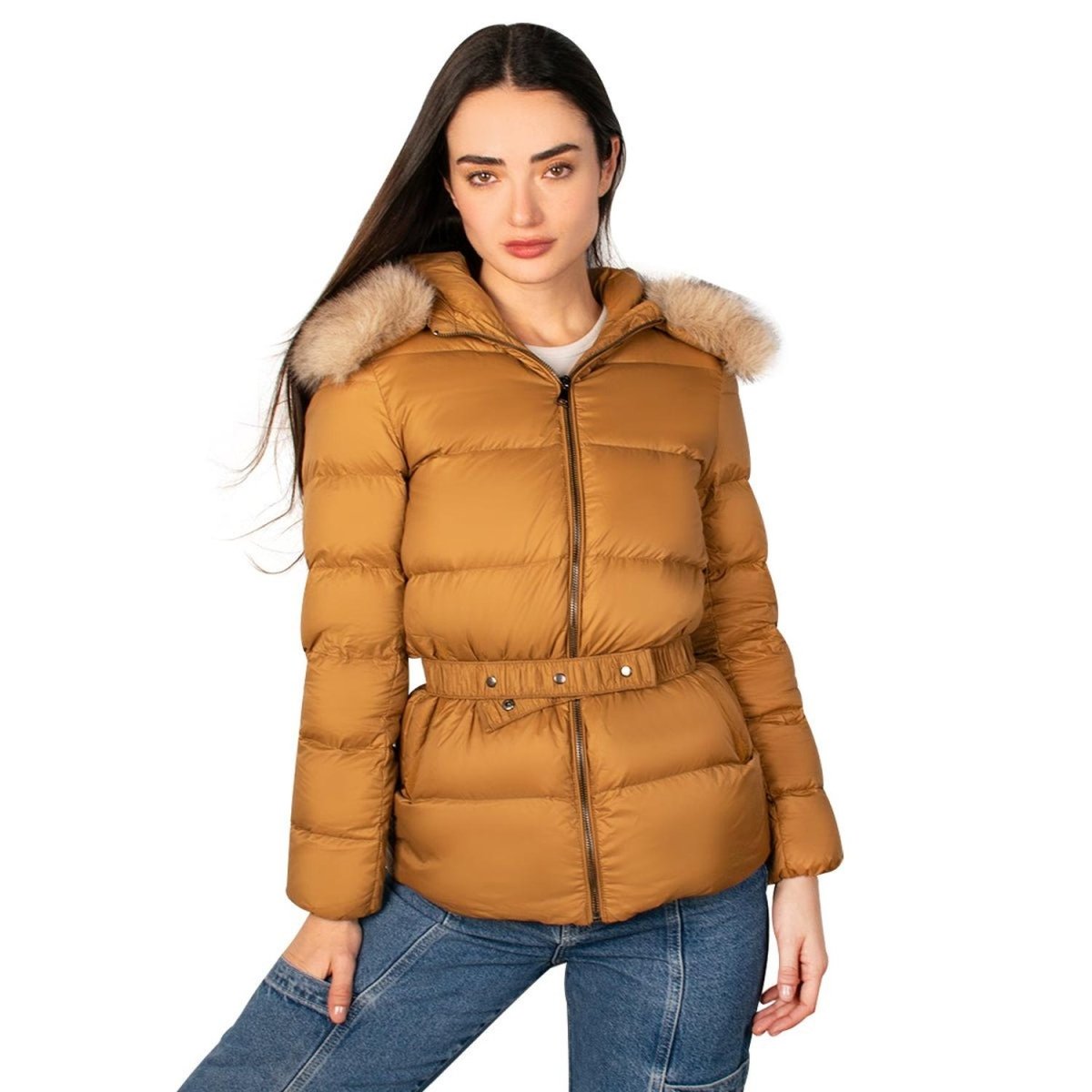 Chamarra Capitonada De Pluma Con Cuello Fur Mujer - Greenlander