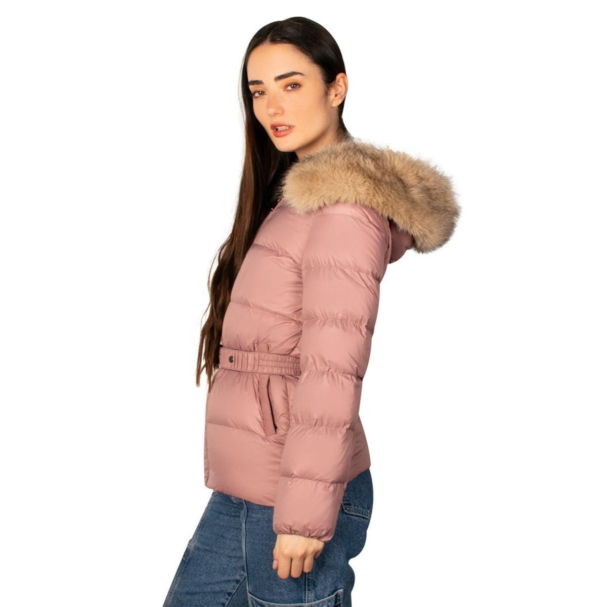 Chamarra Capitonada De Pluma Con Cuello Fur Mujer - Greenlander
