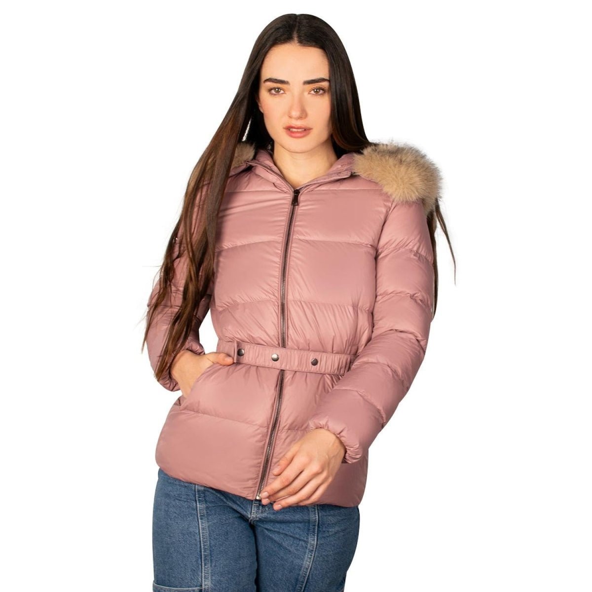 Chamarra Capitonada De Pluma Con Cuello Fur Mujer - Greenlander