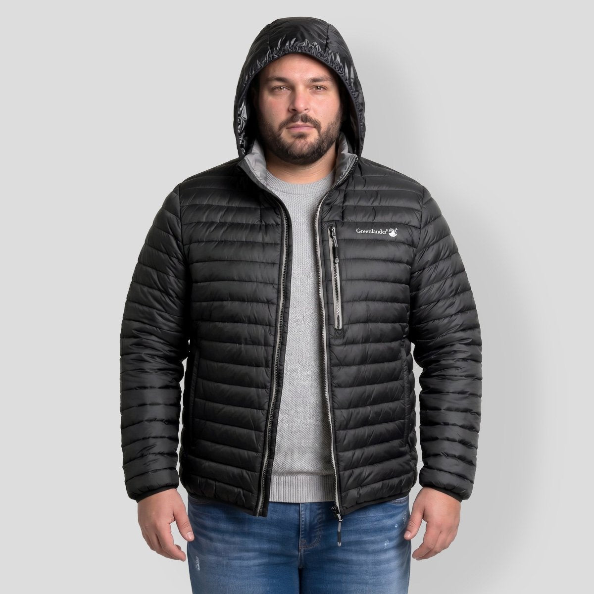 Chamarra Capitonada Empacable Plus Size para Hombre con Capucha Oculta | Greenlander - Greenlander