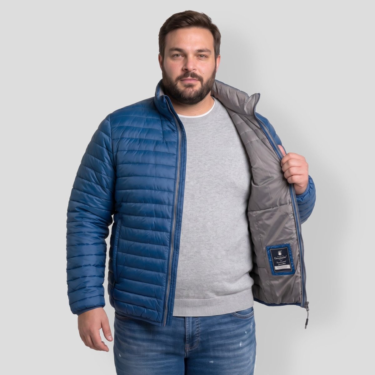 Chamarra Capitonada Empacable Plus Size para Hombre con Capucha Oculta | Greenlander - Greenlander