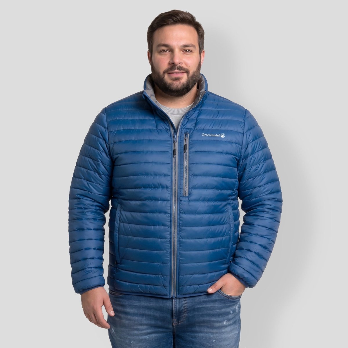Chamarra Capitonada Empacable Plus Size para Hombre con Capucha Oculta | Greenlander - Greenlander