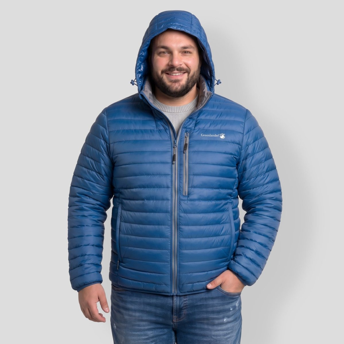 Chamarra Capitonada Empacable Plus Size para Hombre con Capucha Oculta | Greenlander - Greenlander