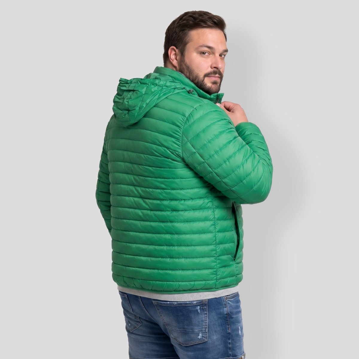 Chamarra Capitonada Empacable Plus Size para Hombre con Capucha Oculta | Greenlander - Greenlander