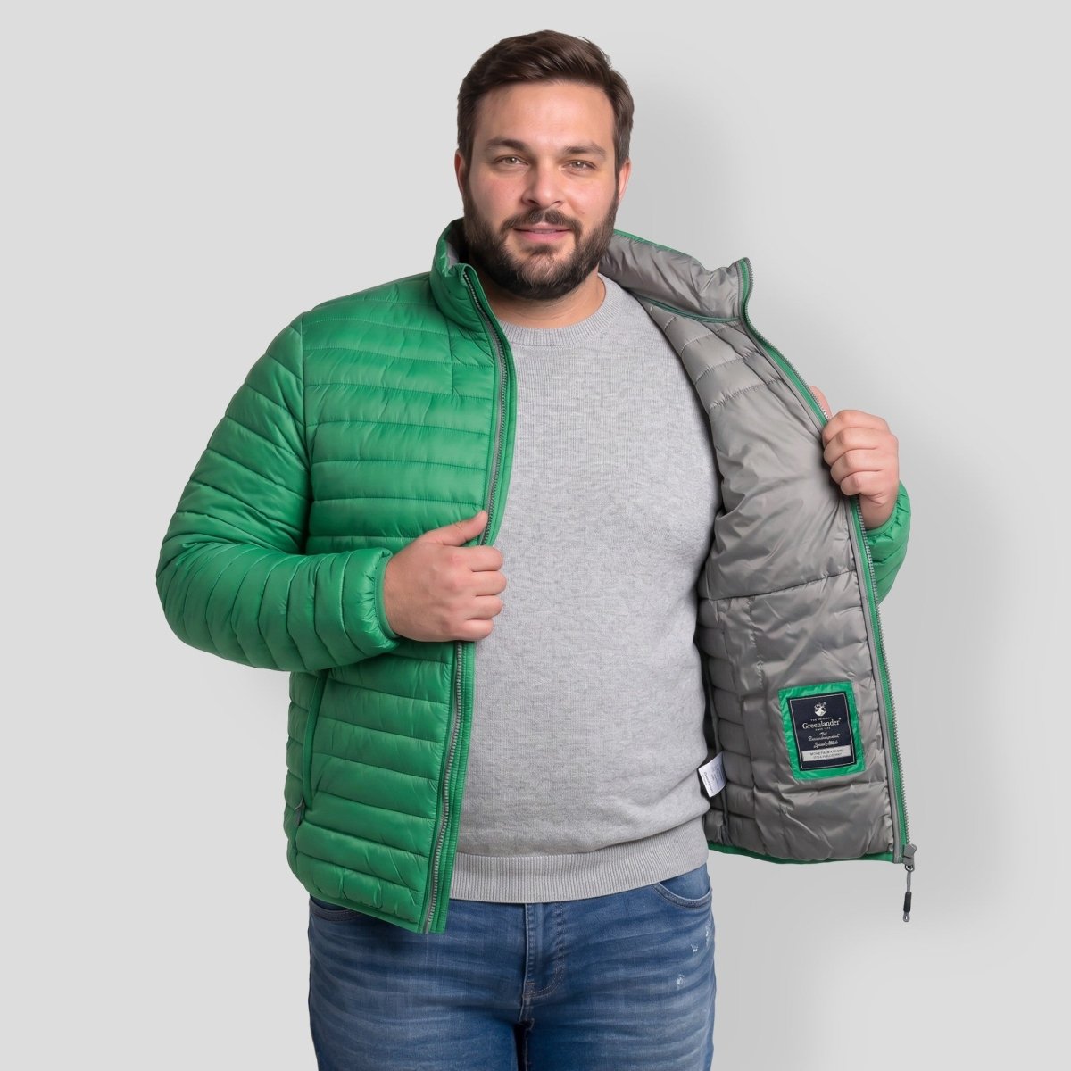 Chamarra Capitonada Empacable Plus Size para Hombre con Capucha Oculta | Greenlander - Greenlander