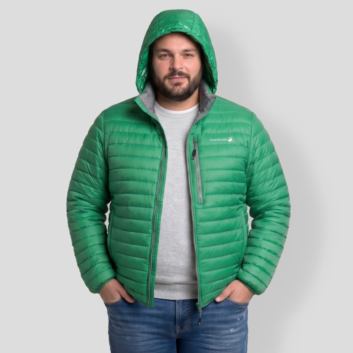 Chamarra Capitonada Empacable Plus Size para Hombre con Capucha Oculta | Greenlander - Greenlander
