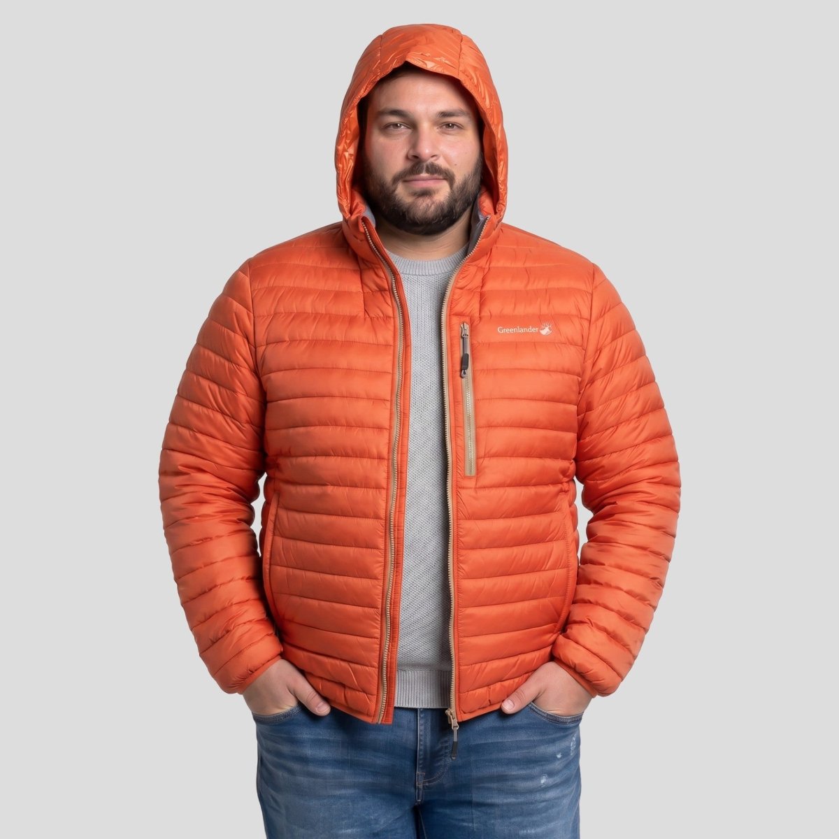 Chamarra Capitonada Empacable Plus Size para Hombre con Capucha Oculta | Greenlander - Greenlander