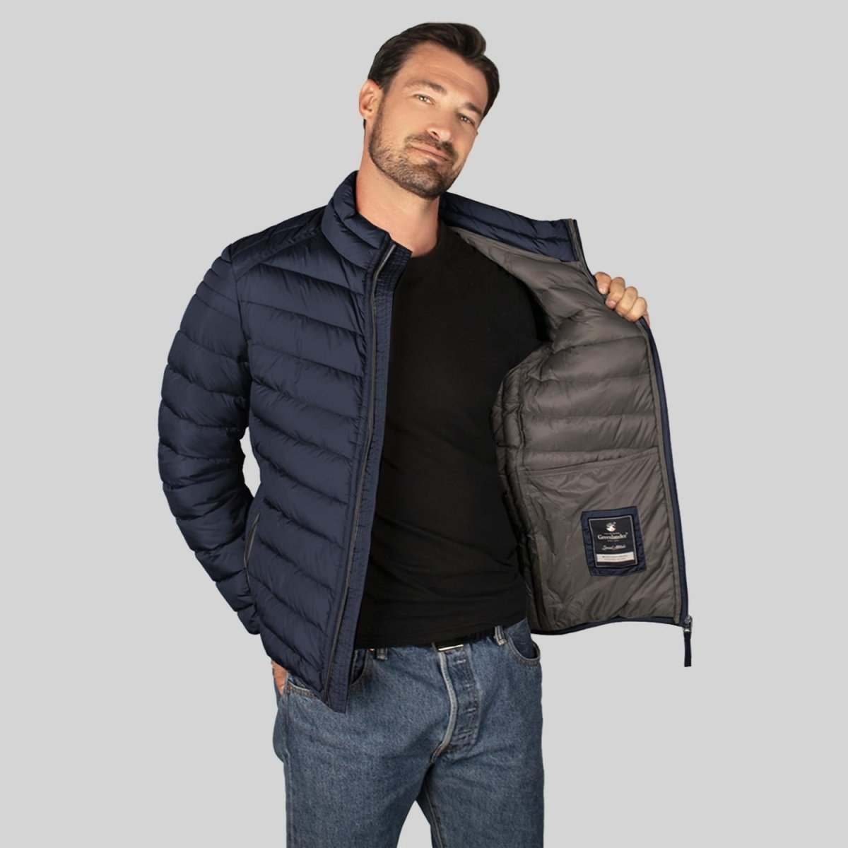 Chamarra Capitonada para hombre con bolsas a los costados y bies elástico Greenlander - Greenlander