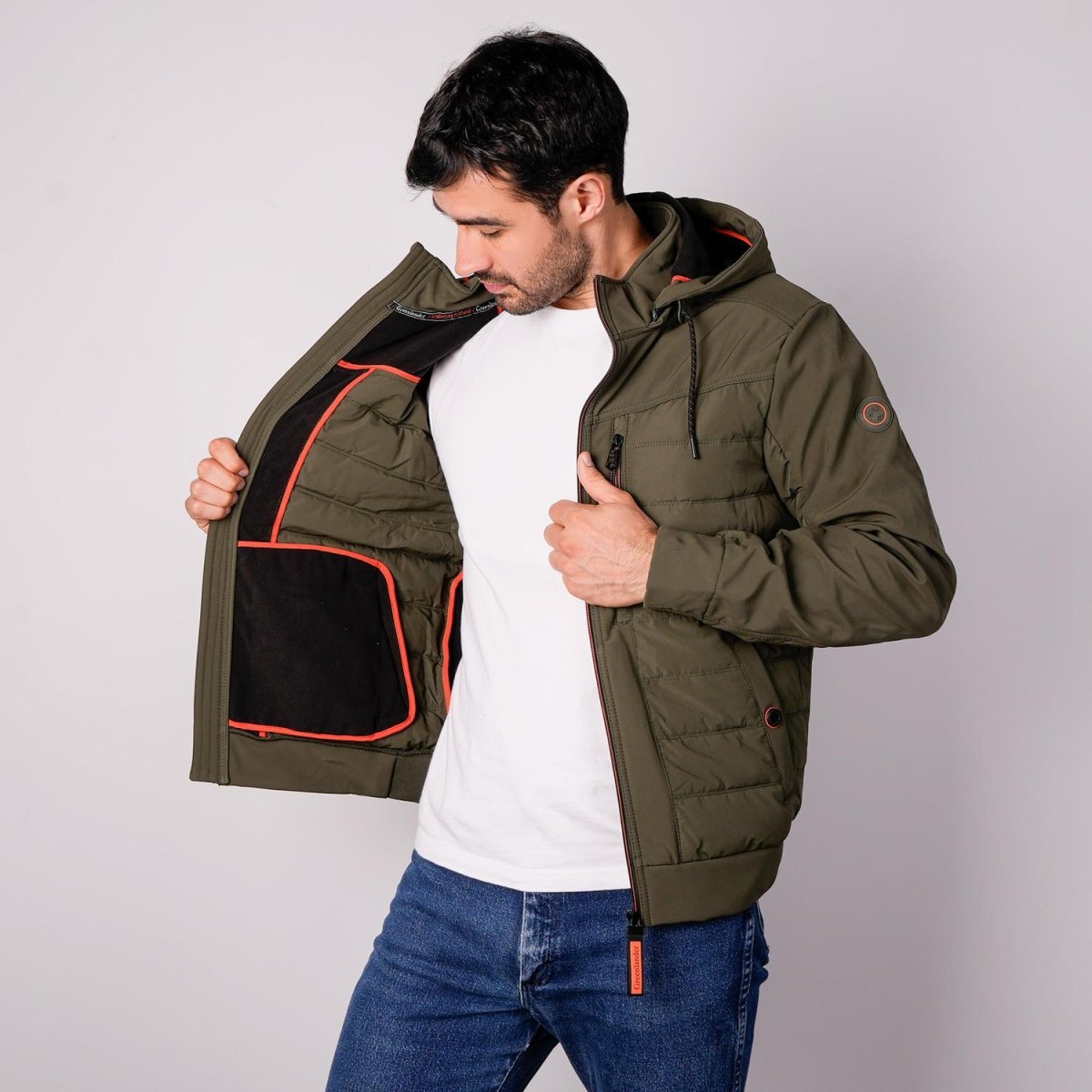 Chamarra capitonada para hombre con gorro desmontable Greenlander - Greenlander
