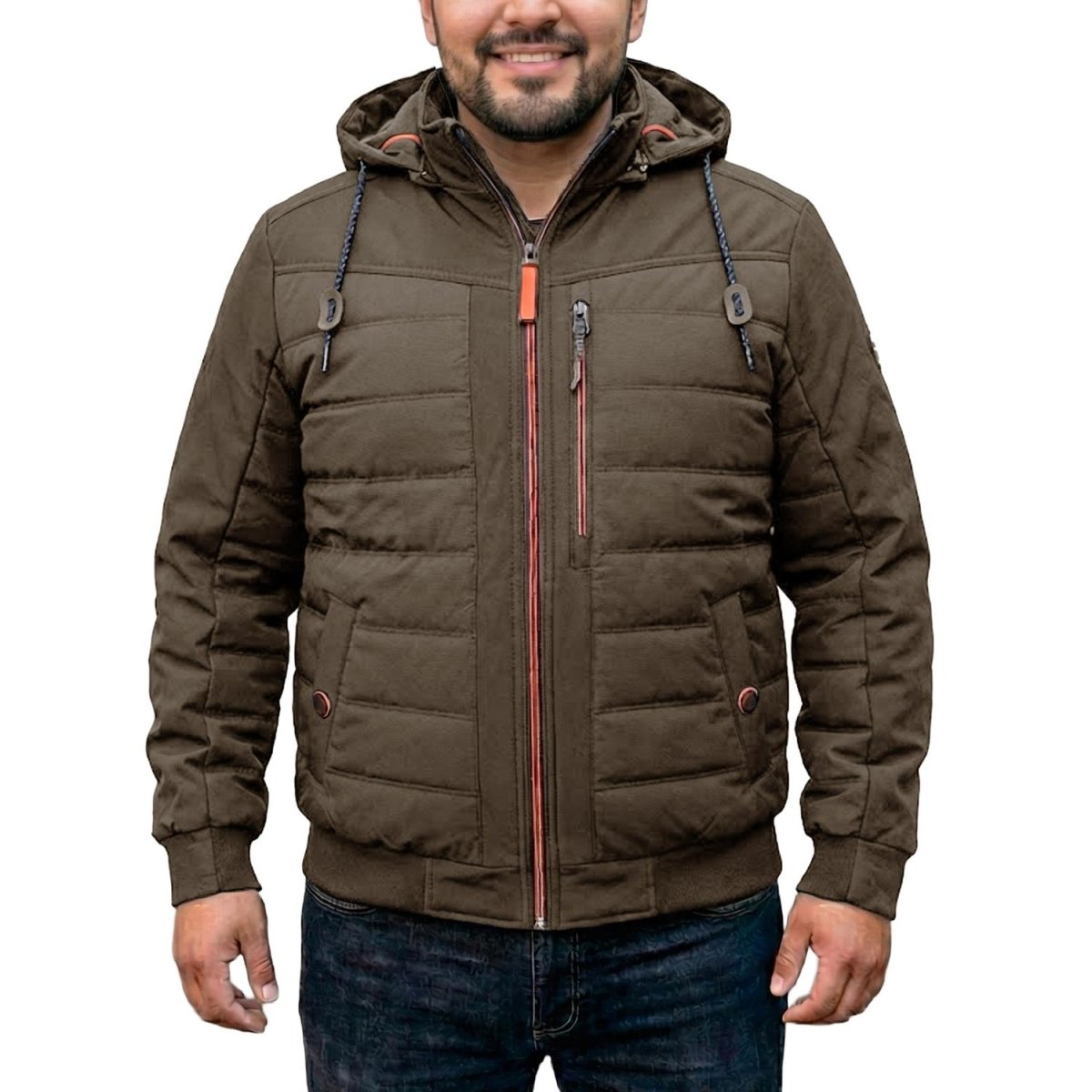 Chamarra capitonada para hombre plus size con gorro desmontable Greenlander - Greenlander