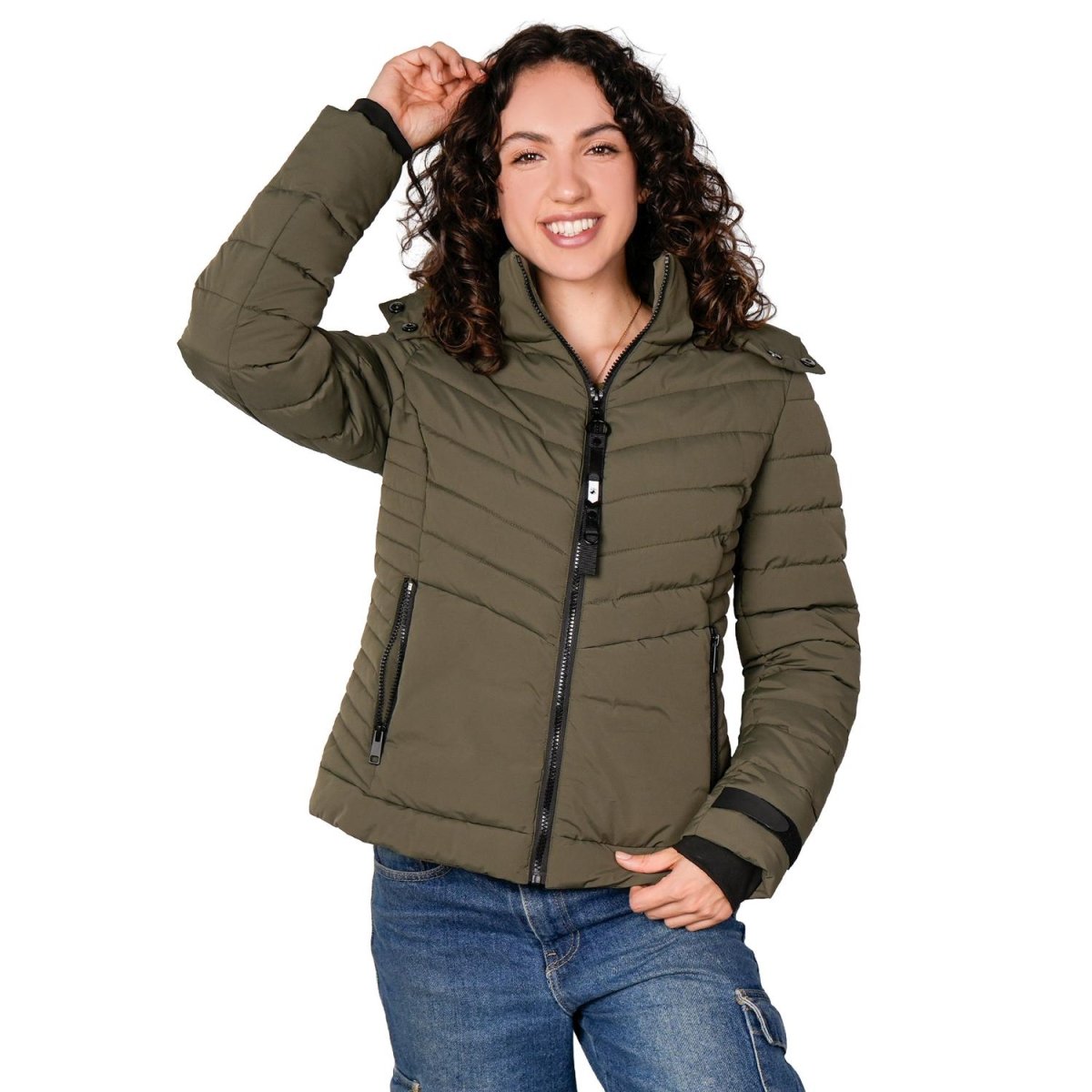 Chamarra capitonada para mujer con capucha desmontable Greenlander - Greenlander