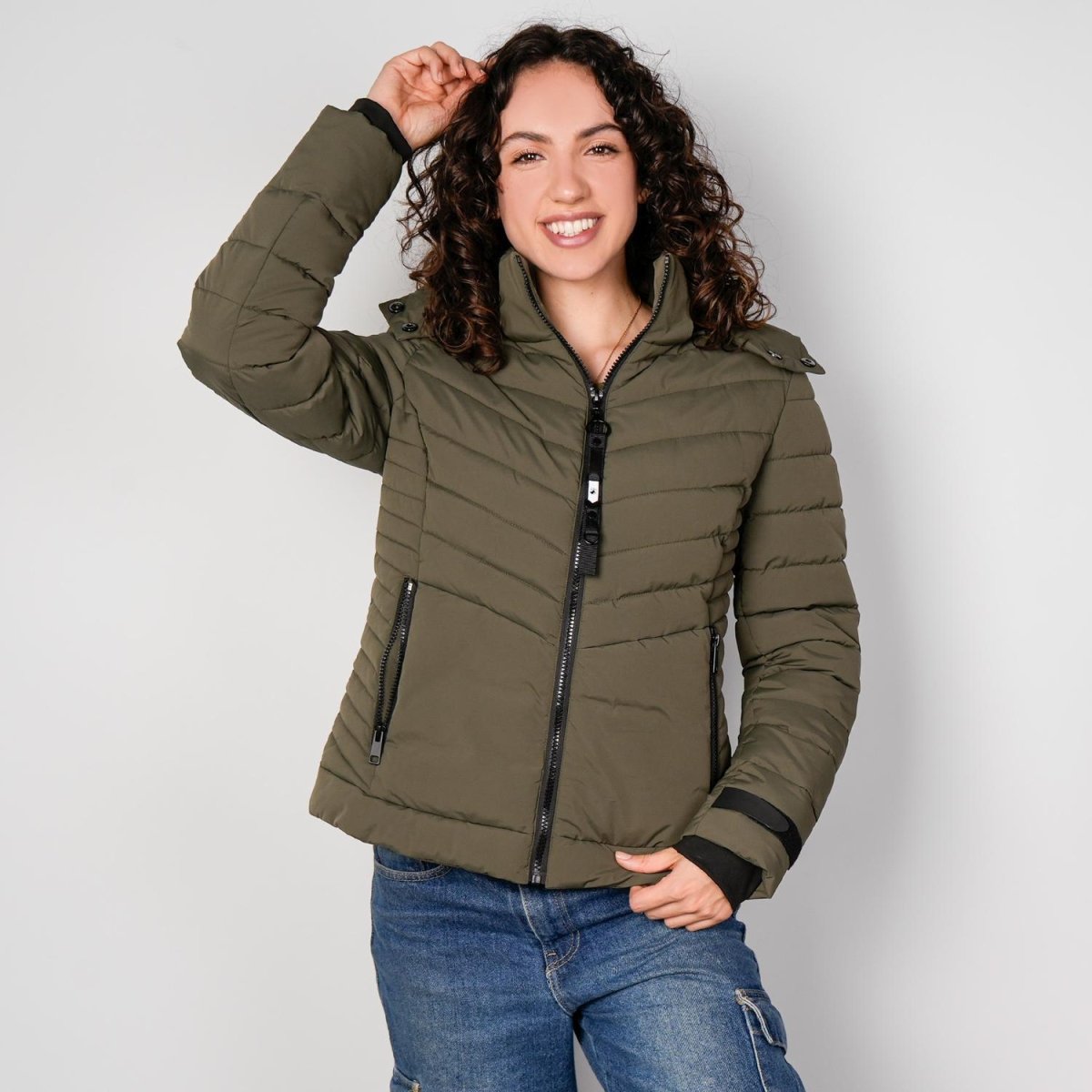 Chamarra capitonada para mujer con capucha desmontable Greenlander - Greenlander