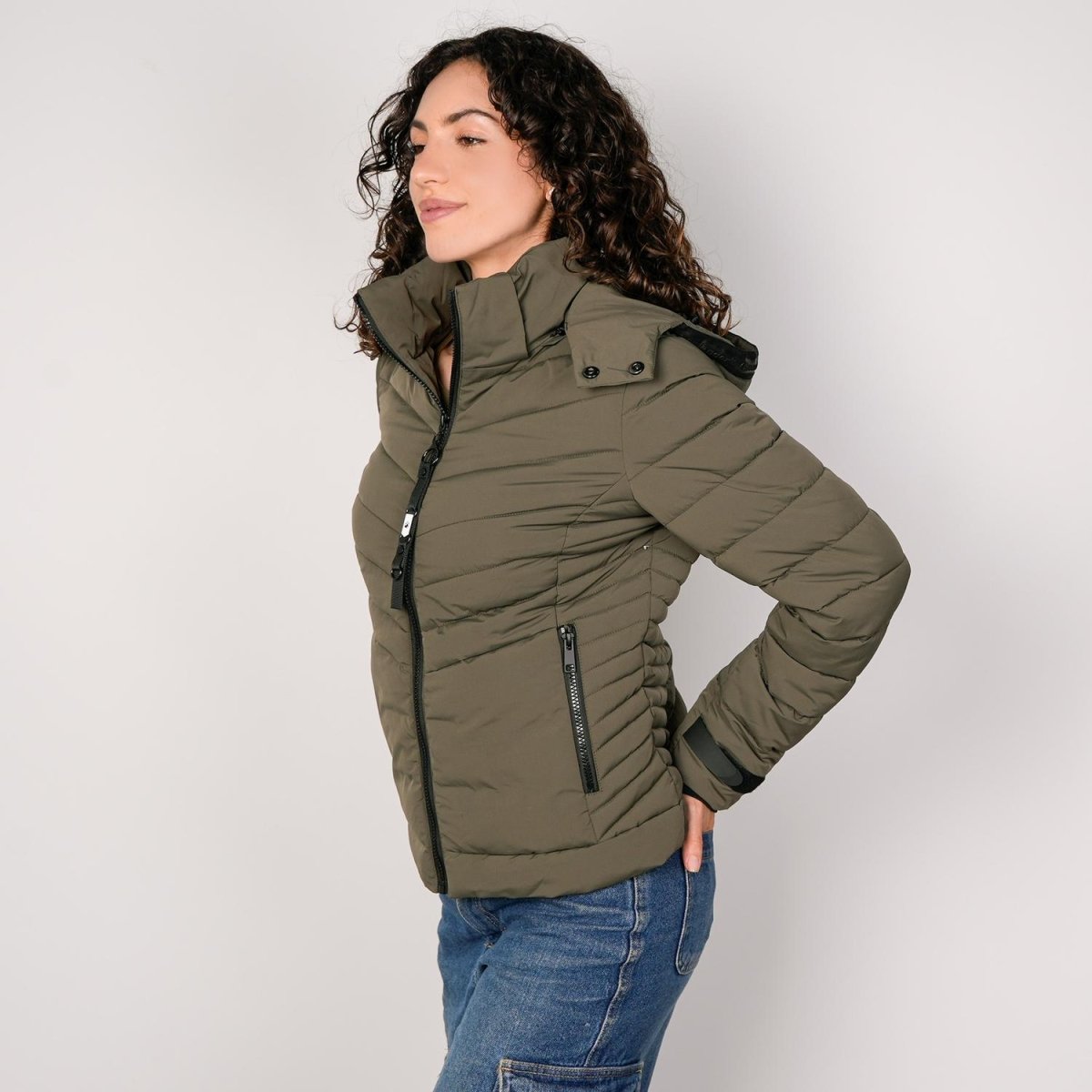 Chamarra capitonada para mujer con capucha desmontable Greenlander - Greenlander