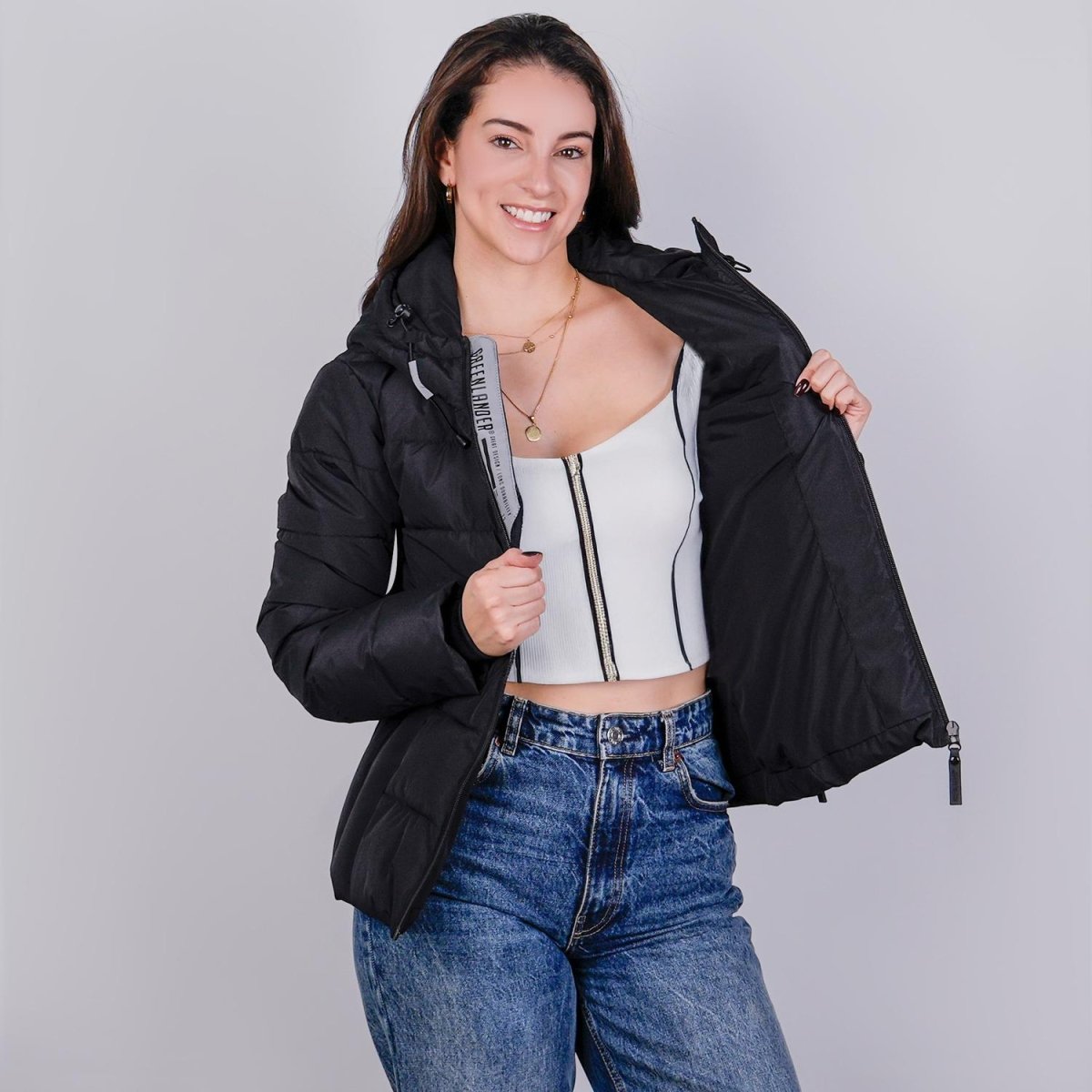 Chamarra capitonada para mujer con capucha desmontable Greenlander - Greenlander