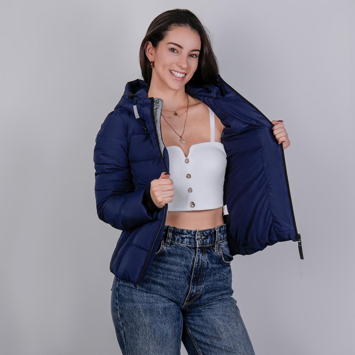 Chamarra capitonada para mujer con capucha desmontable Greenlander - Greenlander