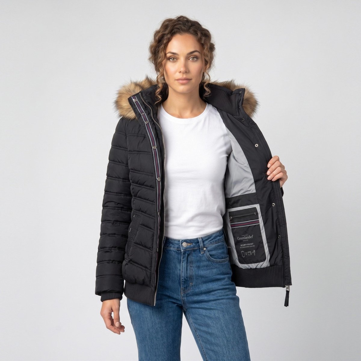 Chamarra Capitonada para Mujer con Capucha Desmontable y Fur | Greenlander - Greenlander