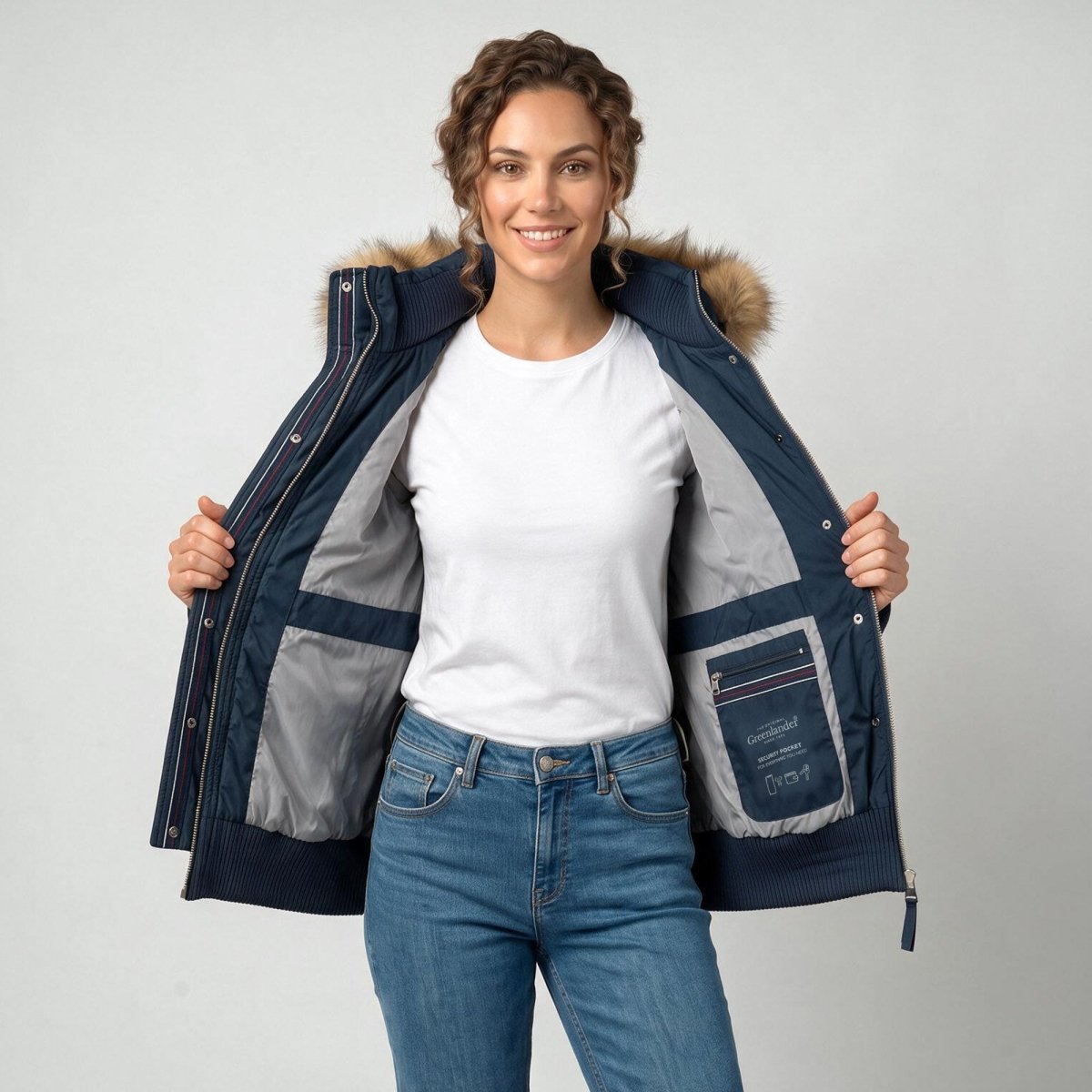 Chamarra Capitonada para Mujer con Capucha Desmontable y Fur | Greenlander - Greenlander