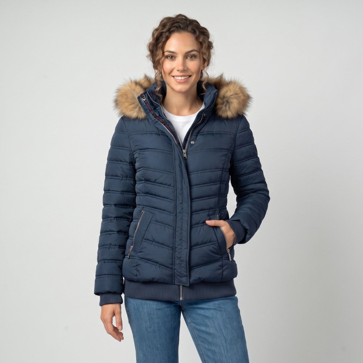 Chamarra Capitonada para Mujer con Capucha Desmontable y Fur | Greenlander - Greenlander