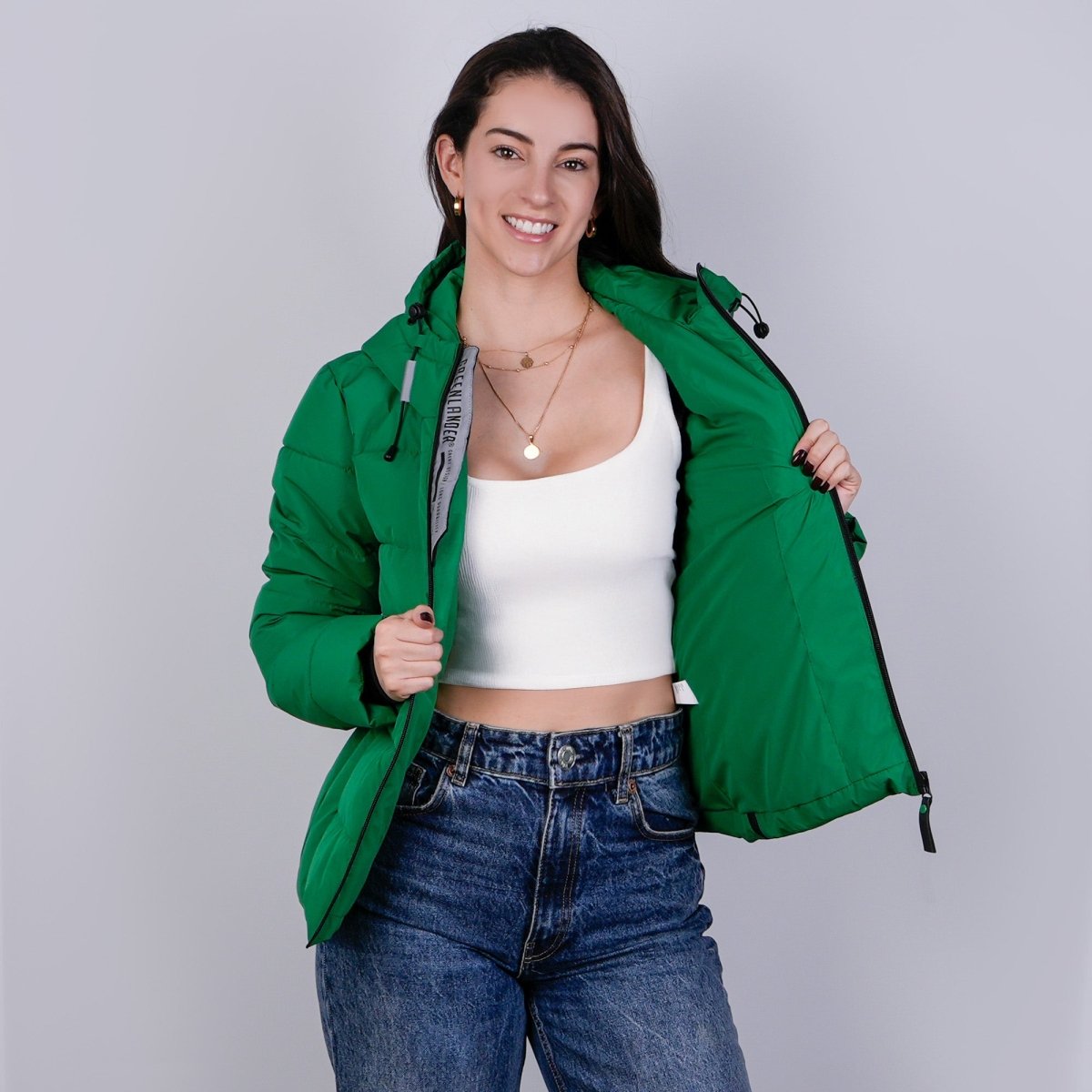 Chamarra capitonada para mujer con capucha | Greenlander México - Greenlander