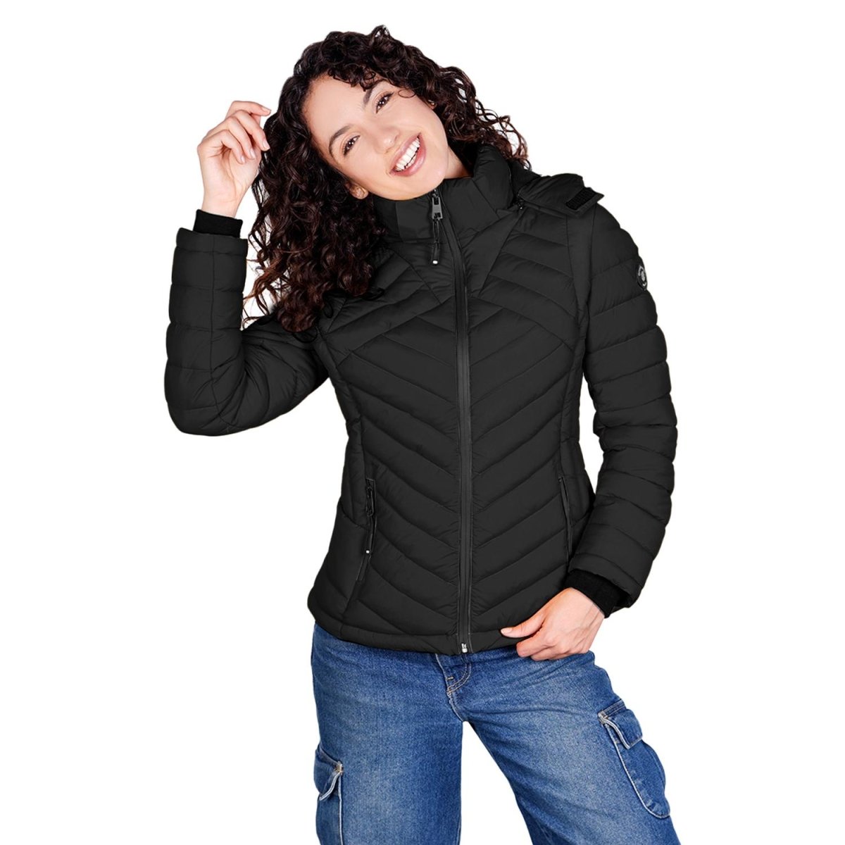 Chamarra capitonada para mujer con cuello alto y bolsillos a los costados Greenlander - Greenlander