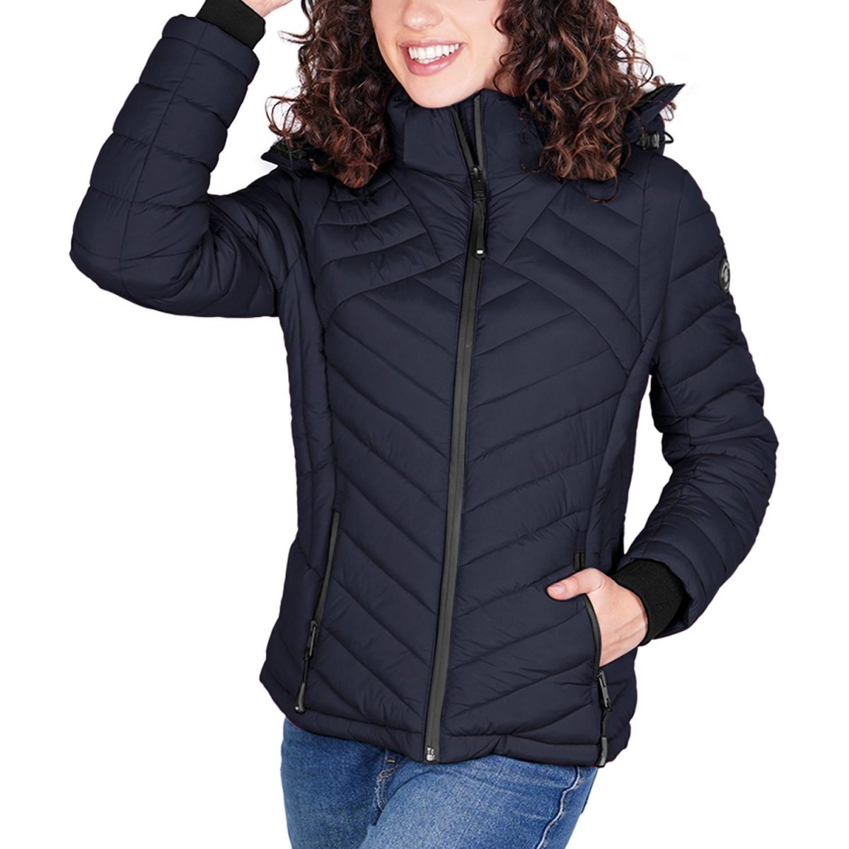 Chamarra capitonada para mujer con cuello alto y bolsillos a los costados Greenlander - Greenlander