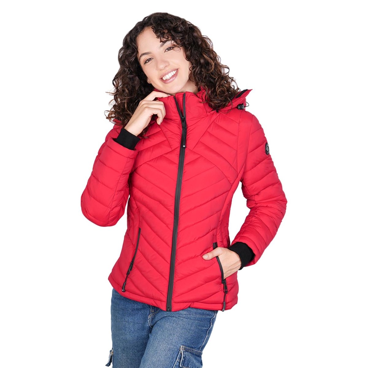 Chamarra capitonada para mujer con cuello alto y bolsillos a los costados Greenlander - Greenlander