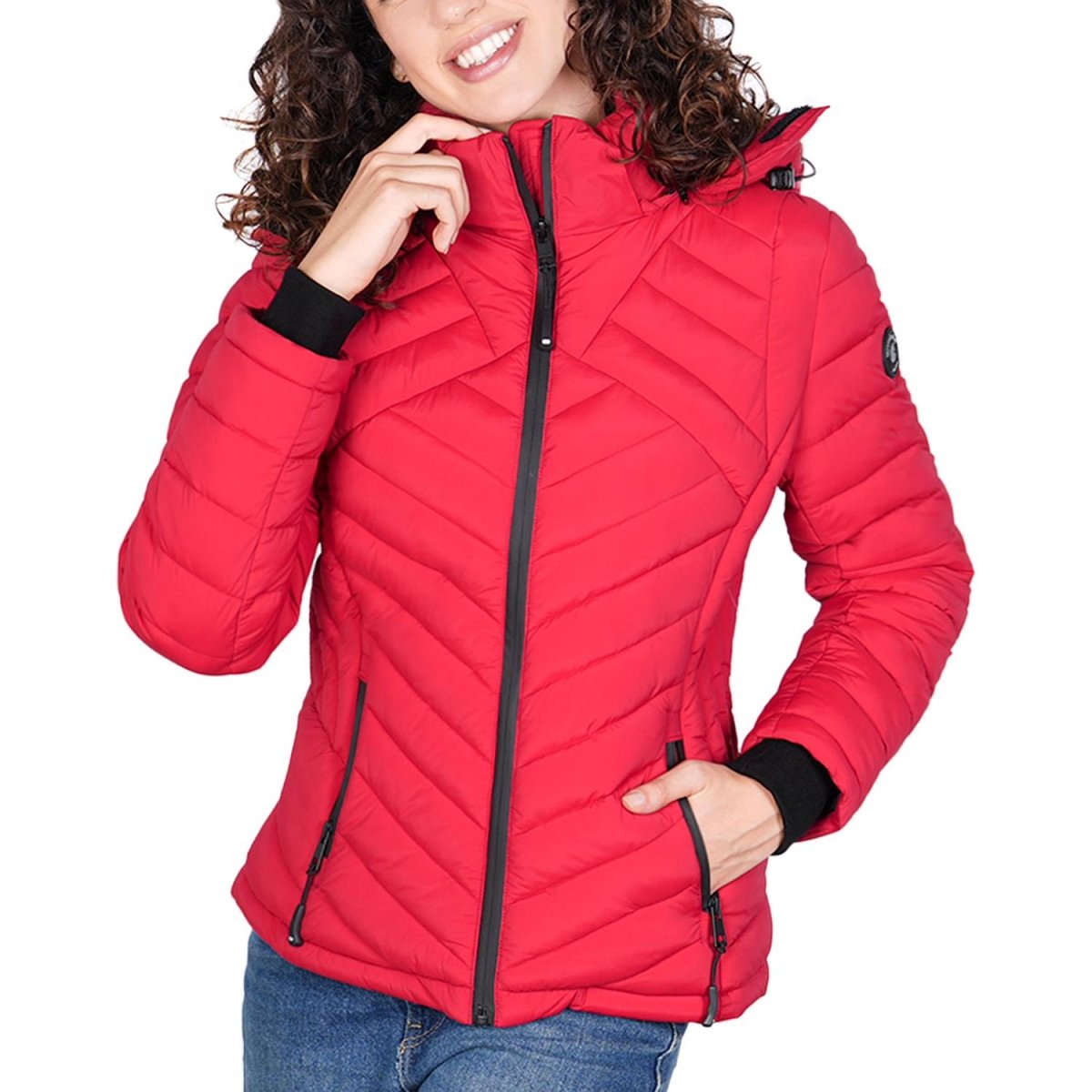 Chamarra capitonada para mujer con cuello alto y bolsillos a los costados Greenlander - Greenlander