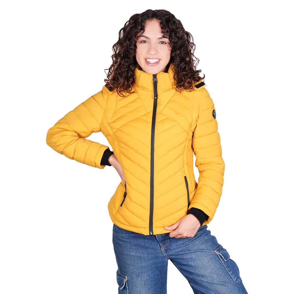 Chamarra capitonada para mujer con cuello alto y bolsillos a los costados Greenlander - Greenlander