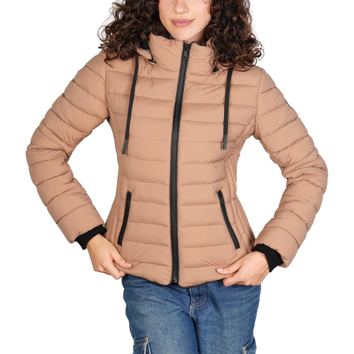 Chamarra capitonada para mujer con cuello alto y gorro desmontable Greenlander - Greenlander