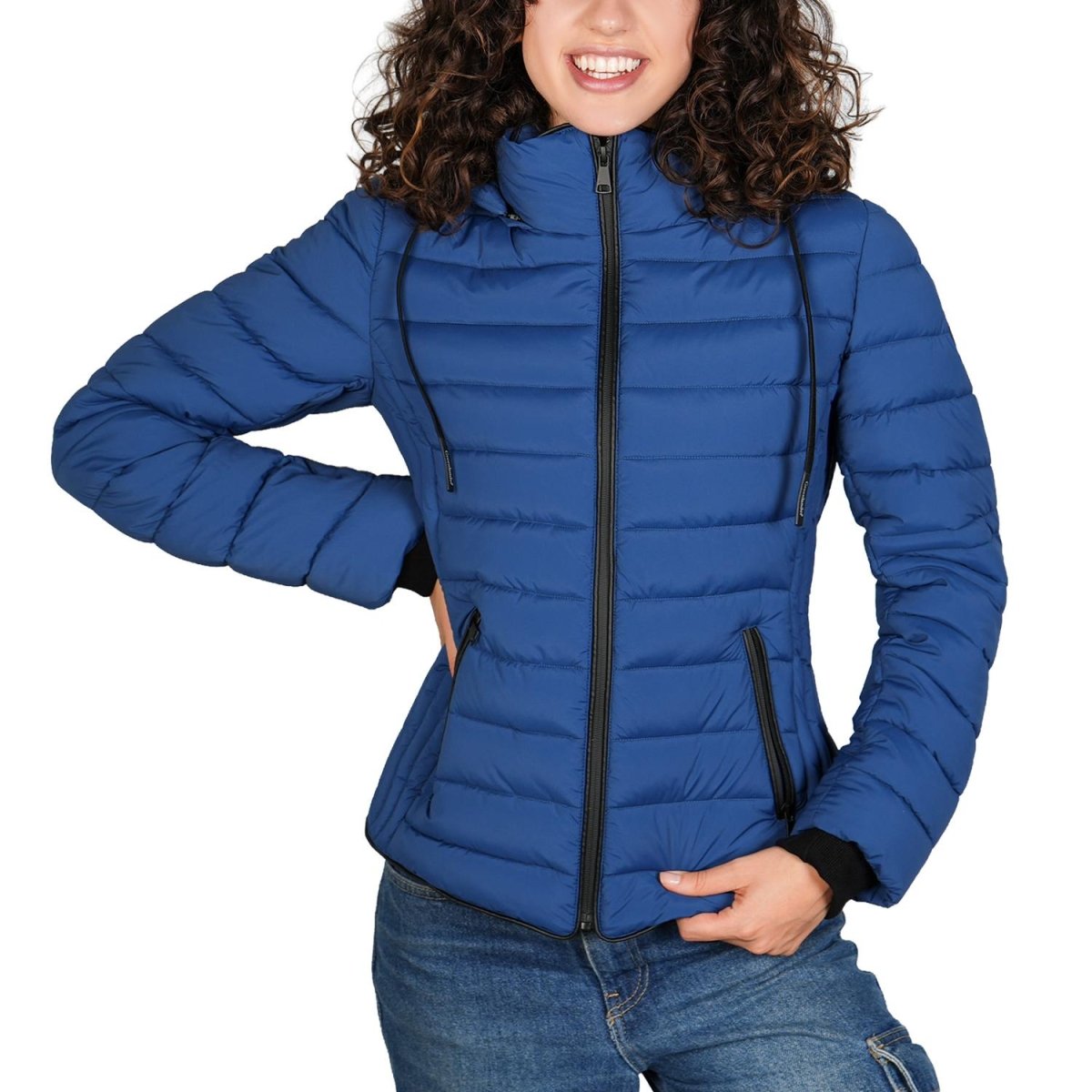 Chamarra capitonada para mujer con cuello alto y gorro desmontable Greenlander - Greenlander