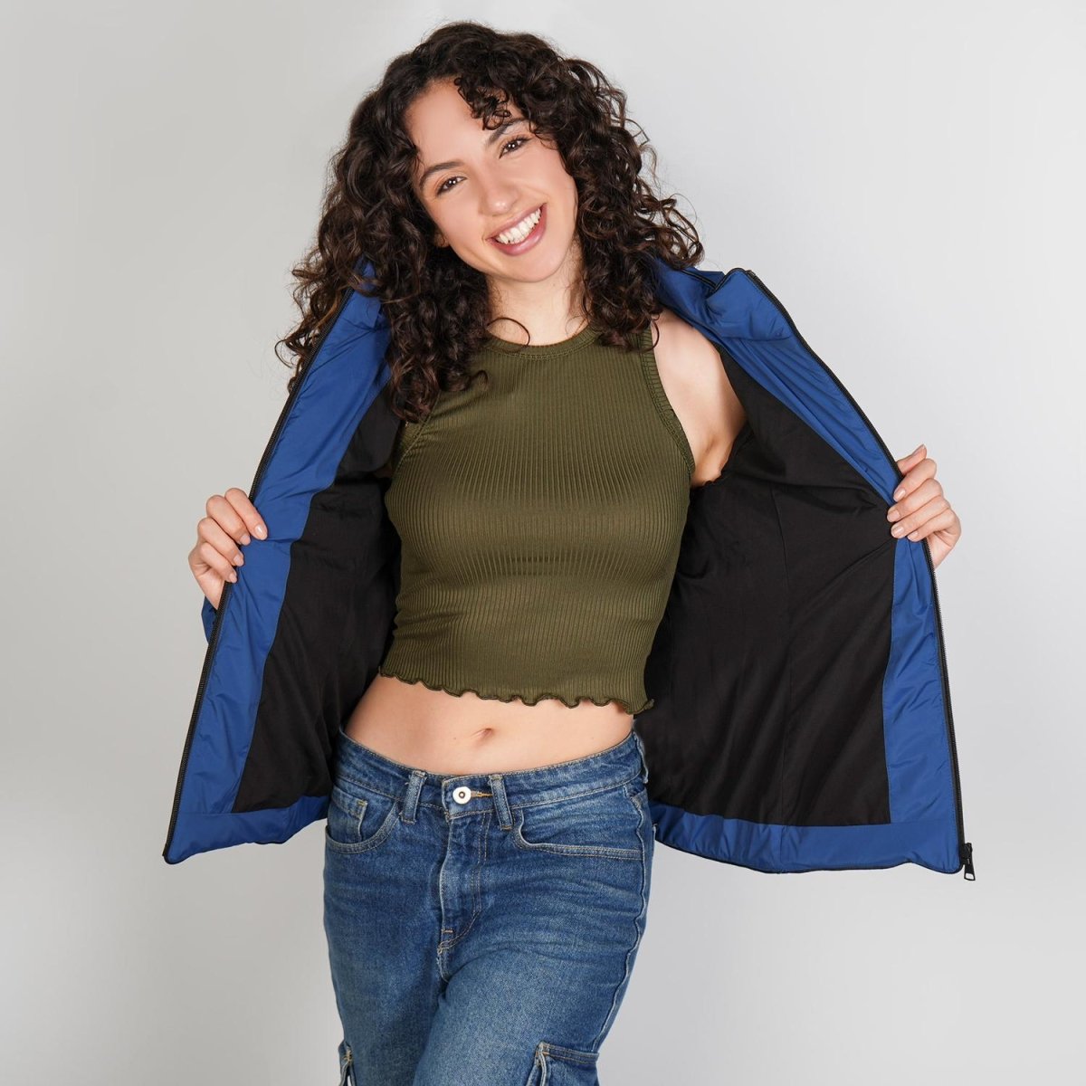 Chamarra capitonada para mujer con cuello alto y gorro desmontable Greenlander - Greenlander