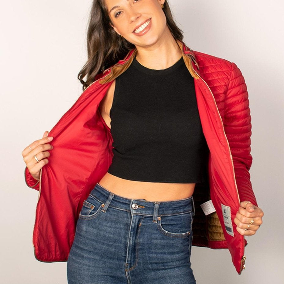 Chamarra capitonada para mujer con cuello mao y forro de fur Greenlander - Greenlander