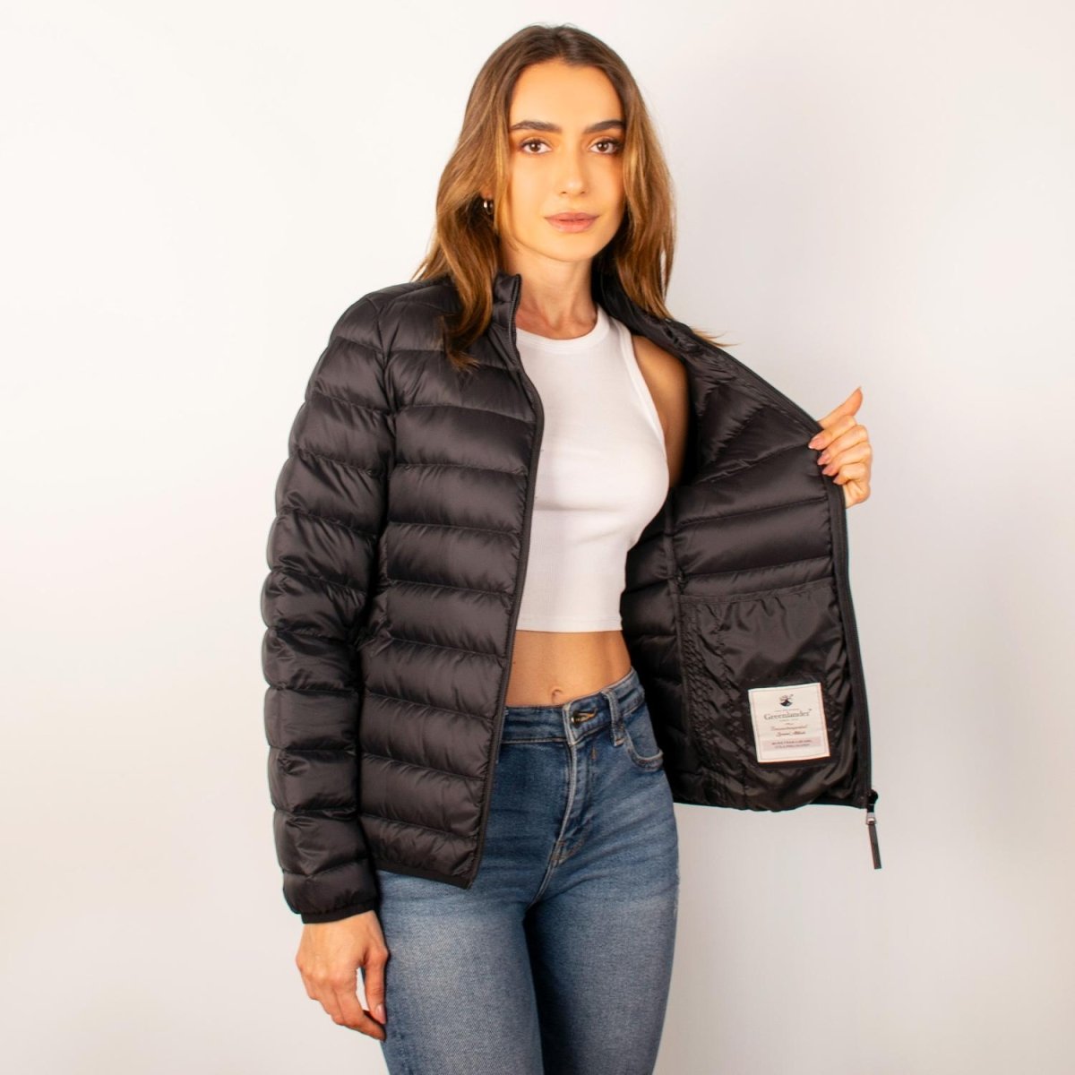 Chamarra capitonada para mujer, empacable con gorro oculto Greenlander - Greenlander