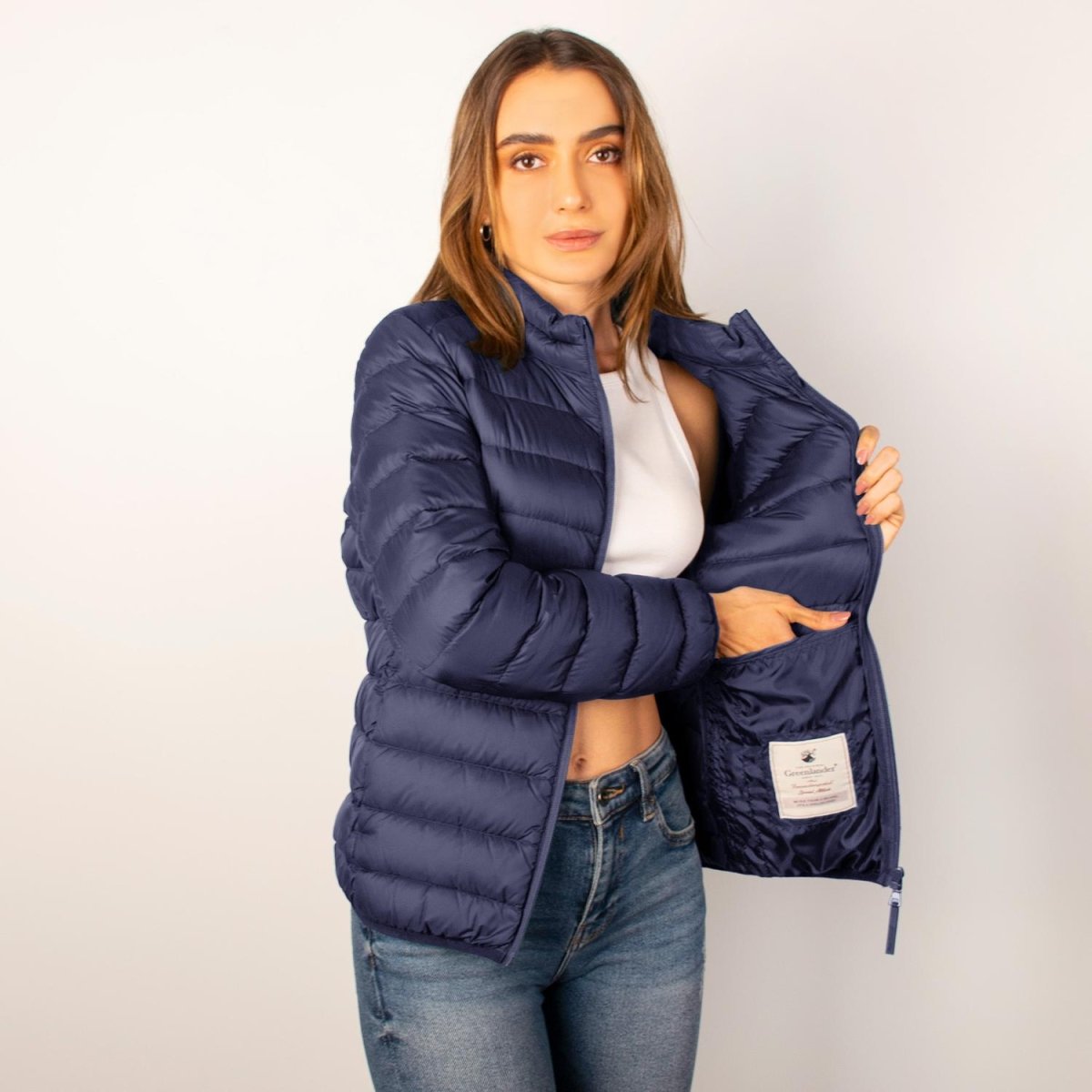 Chamarra capitonada para mujer, empacable con gorro oculto Greenlander - Greenlander