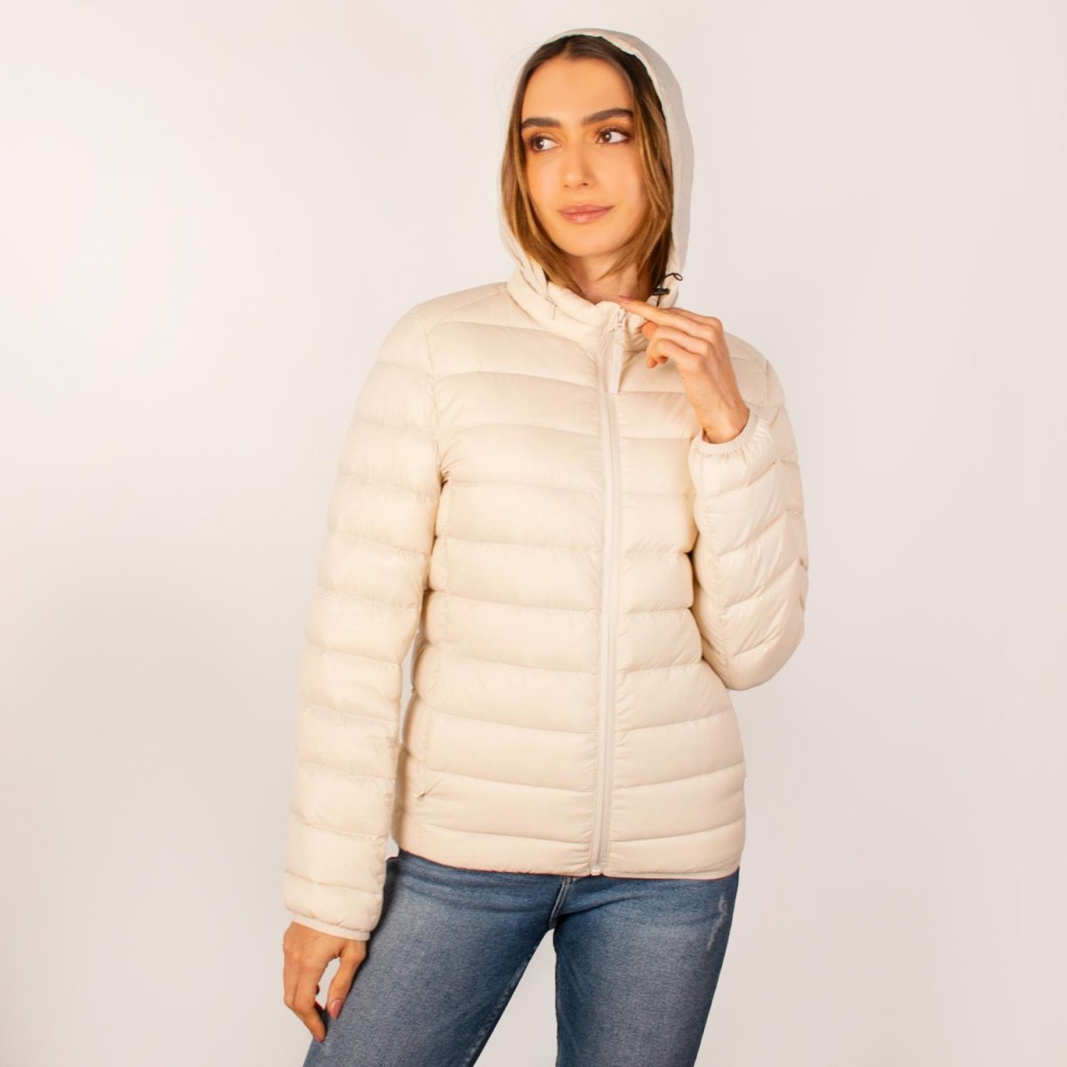 Chamarra capitonada para mujer, empacable con gorro oculto Greenlander - Greenlander