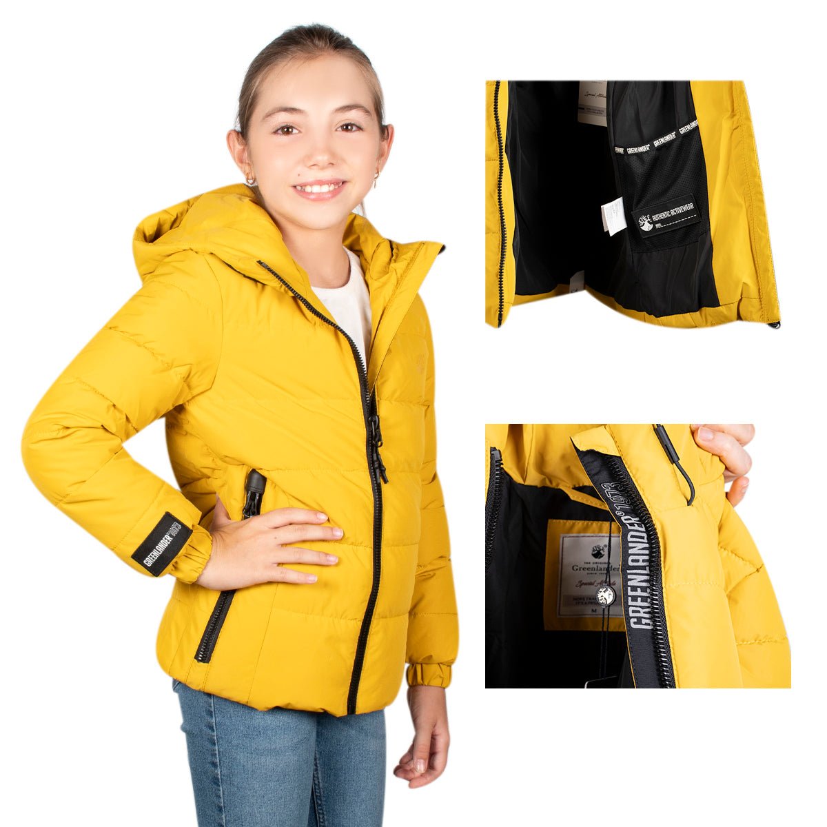 Chamarra Capitonada Para Niña Con Gorro Ajustable Greenlander - The Original Greenlander