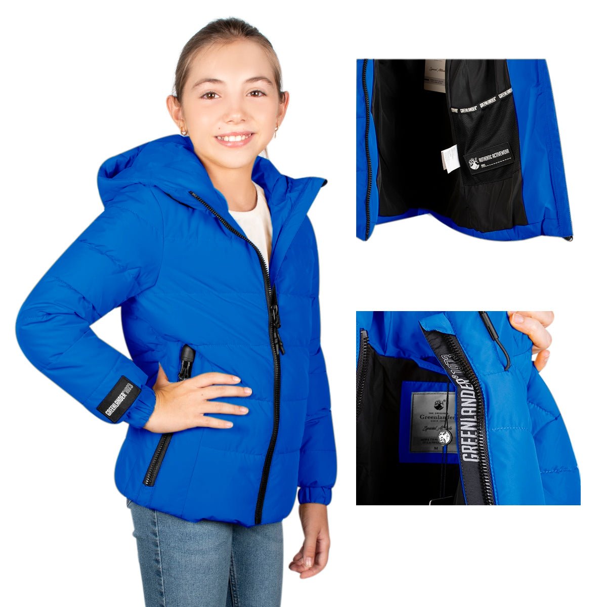 Chamarra Capitonada Para Niña Con Gorro Ajustable Greenlander - The Original Greenlander