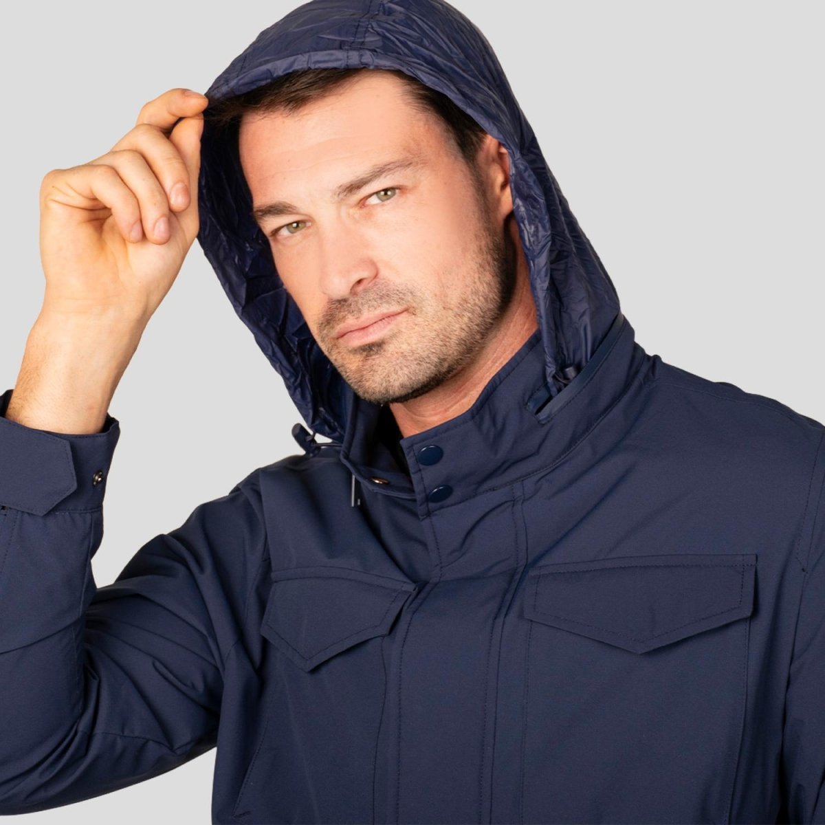 Chamarra con capucha oculta para hombre y cuello alto Greenlander - Greenlander