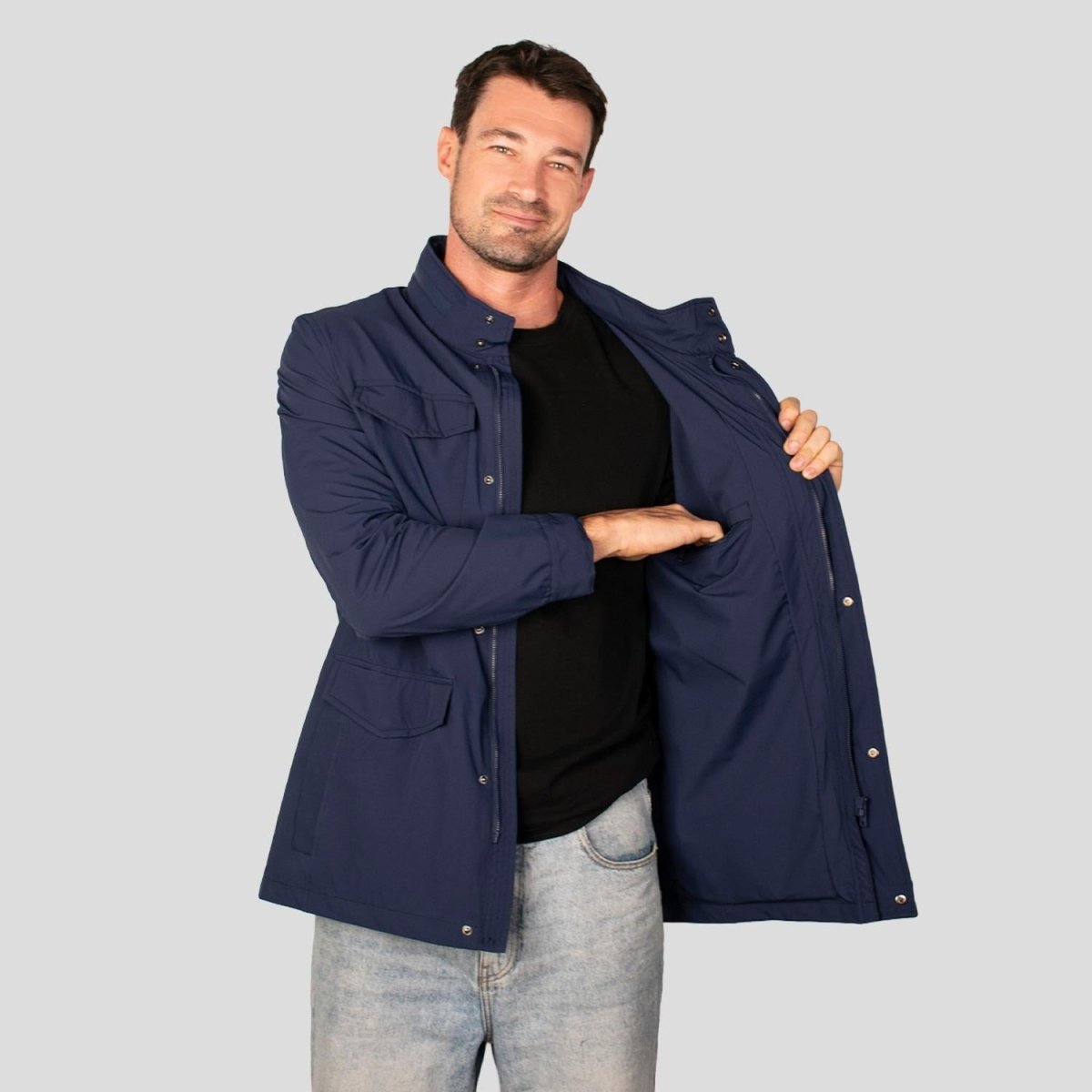 Chamarra con capucha oculta para hombre y cuello alto Greenlander - Greenlander