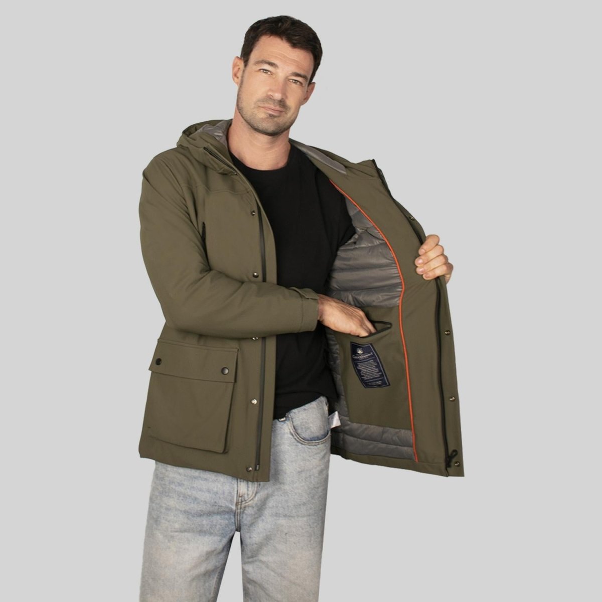 Chamarra con Capucha para hombre con bolsa interna Greenlander - Greenlander